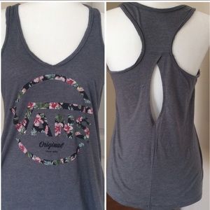 Vans tank grey floral open back racerback